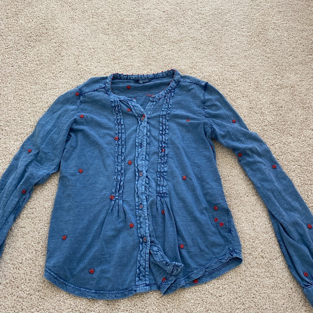 Lucky Brand Cotton Embroidered Top